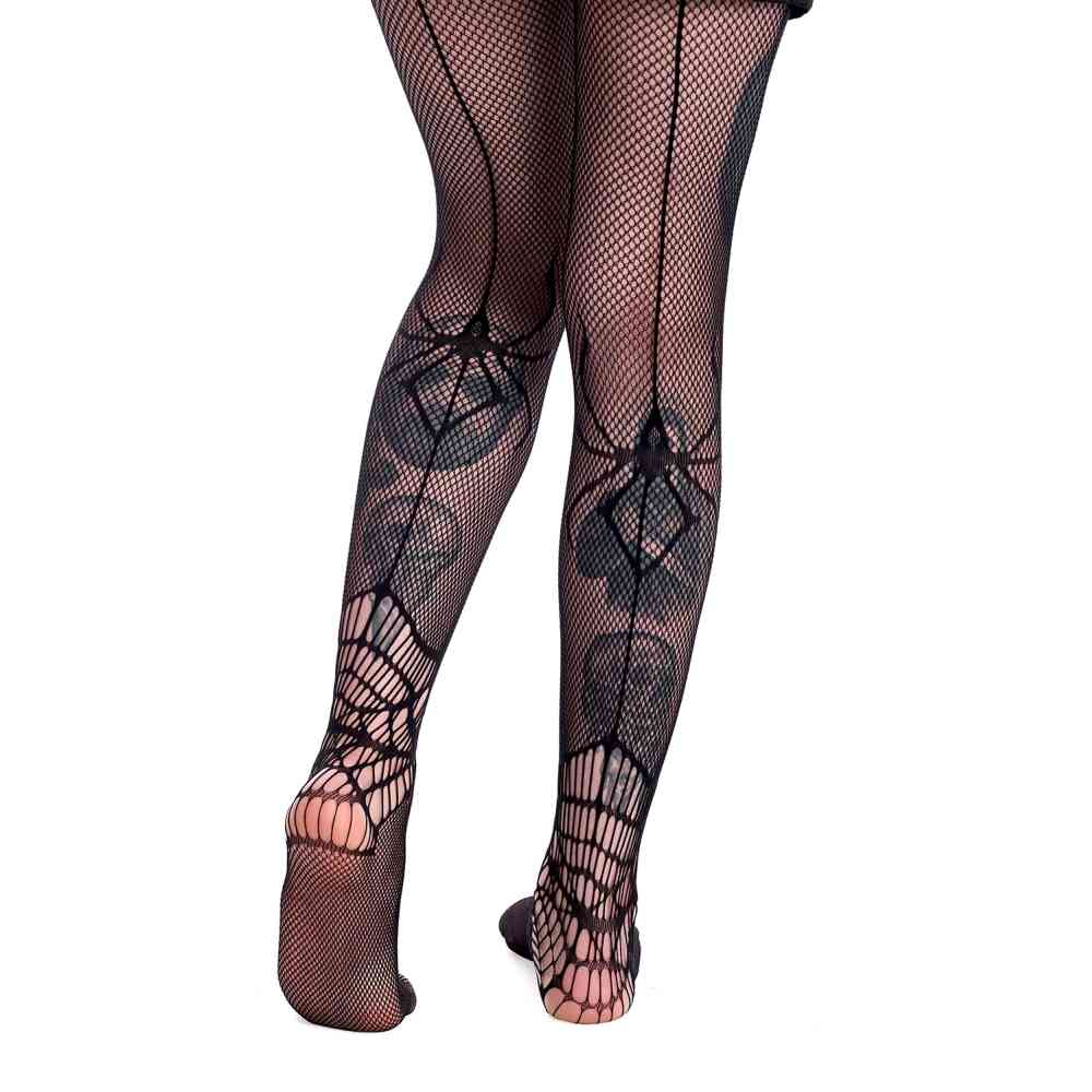 Banned - Cobwebs Fishnet Collants - Noir